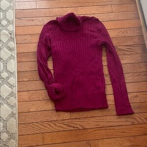 George Women's Ribbed Turtleneck Sweater - Deep Pink